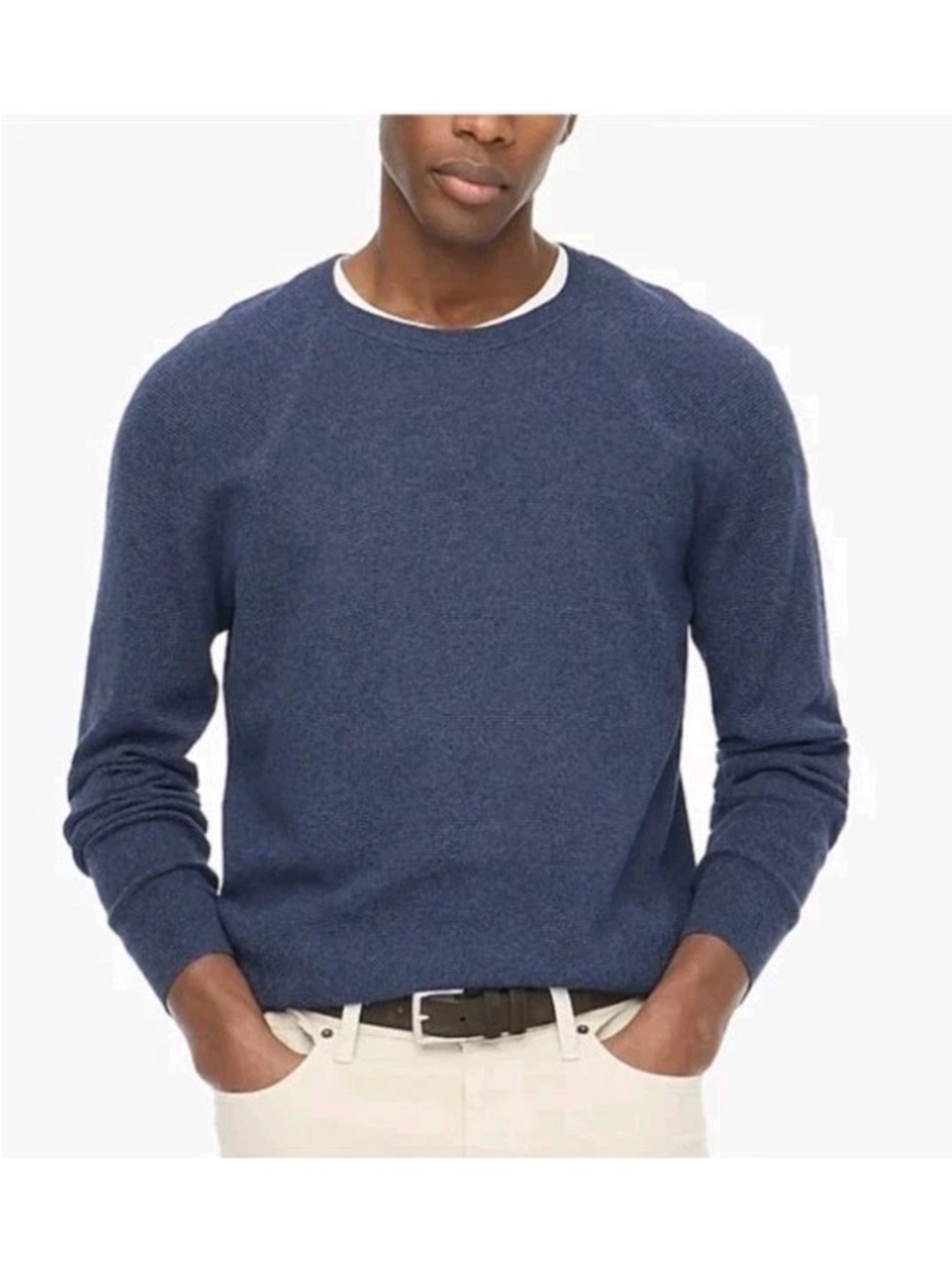 J.Crew Factory Seed-stitch Crewneck Lightweight Sweater Men Med Blue NWT Office